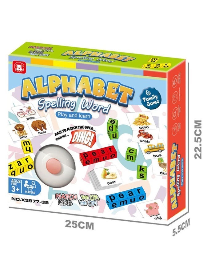 ARGT English Matching Letter Game for Kids – Educational Spelling & Sight Words Toy with Buzzer Bell – Montessori Phonics Learning Activity – 2 in 1 Alphabet Board Game - Image 5