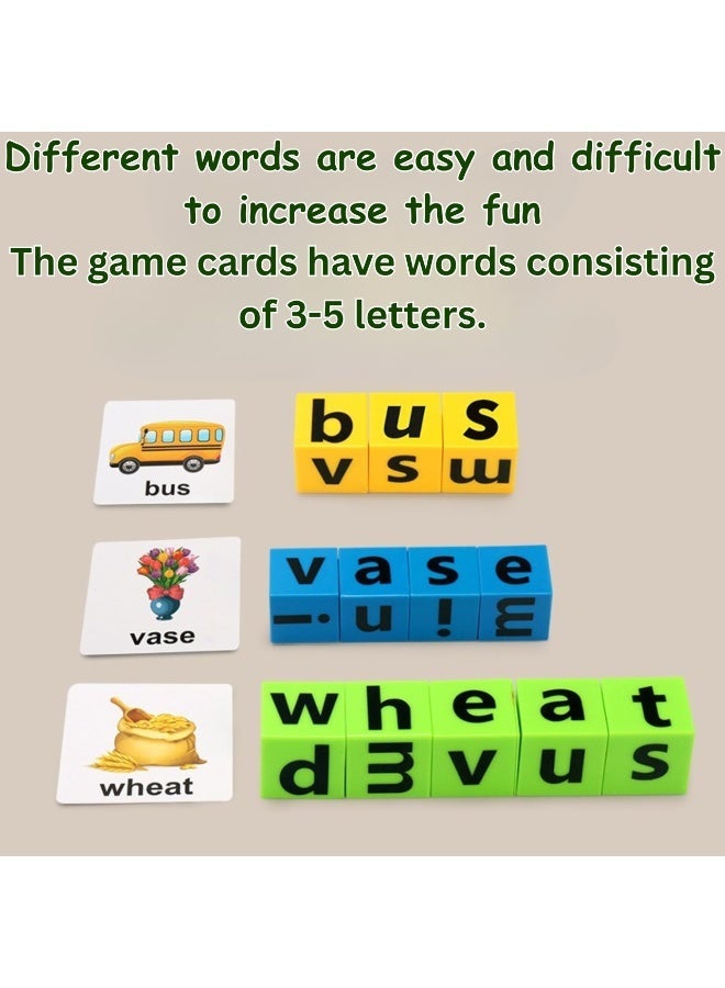 ARGT English Matching Letter Game for Kids – Educational Spelling & Sight Words Toy with Buzzer Bell – Montessori Phonics Learning Activity – 2 in 1 Alphabet Board Game - Image 4