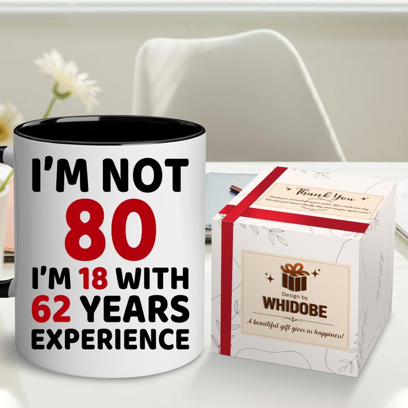 Whidobe 80th هدايا عيد ميلاد للنساء الرجال أبي أمي - 1944 هدايا عيد ميلاد للنساء 80 سنة هدايا عيد ميلاد كوب القهوة للزوجة صديق أختها شقيق زميل زميل العمل عيد الميلاد - Image 3