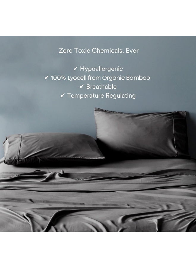 Bamboo Pillowcases from ettitude’s, Includes 2 Pillowcases with Envelope Closure, Plant-Based 100% Bamboo Lyocell, Silky-Soft Protection for Skin & Hair, Breathable & Cooling (Gray) - Image 5