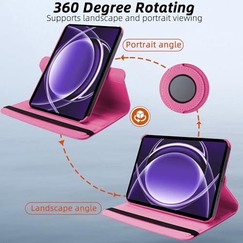 TGK 360 Rotatable Smart Flip Cover for realme Pad 2 Lite 11 inch Tablet Case (Hot Pink) - Image 3