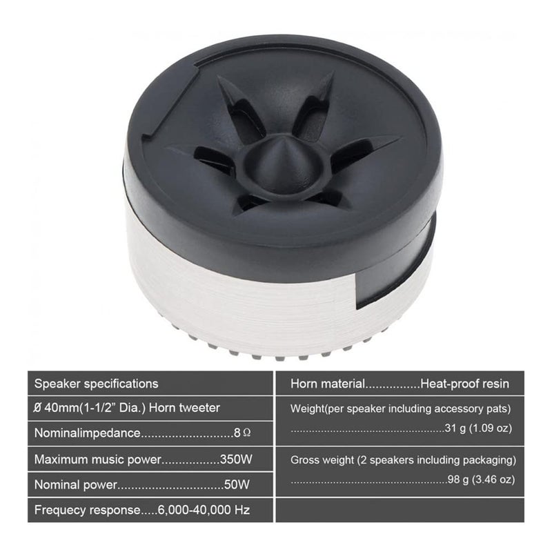 2 Pack Universal Mini Dome Tweeter 350W High Efficiency Car Audio Stage Speaker - Image 4