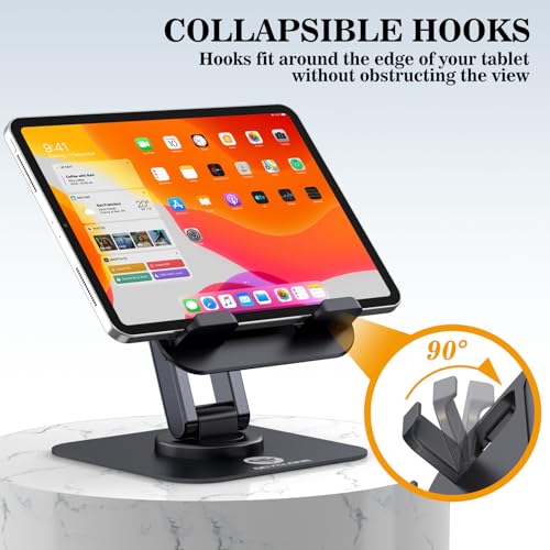 OCYCLONE for iPad Stand for Desk, 360 Rotating Adjustable Portable Monitor Tablet Holder Office Accessories Compatible with Kindle 4" - 15.6" Tablet iPad PS iPhone, Black - Image 5