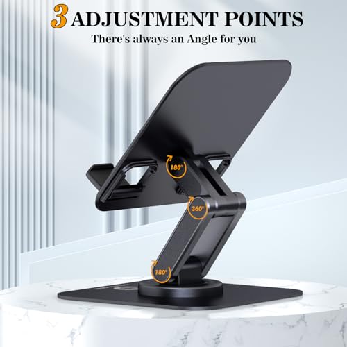 OCYCLONE for iPad Stand for Desk, 360 Rotating Adjustable Portable Monitor Tablet Holder Office Accessories Compatible with Kindle 4" - 15.6" Tablet iPad PS iPhone, Black - Image 4