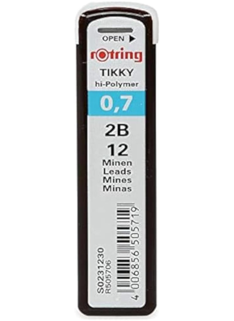 Rotring - 7 lead nibs for refilling 2B gray mechanical pencils - Image 1
