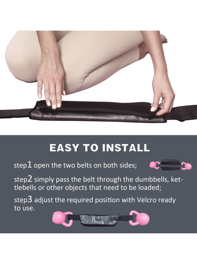 KASTWAVE - Hip Thrust Belt, Hip Belt Pads for Glute Workout,  Dumbbell Gravity Workout, with Dumbbells Kettlebells for Lunges Reverse Squat（Black） - Image 1