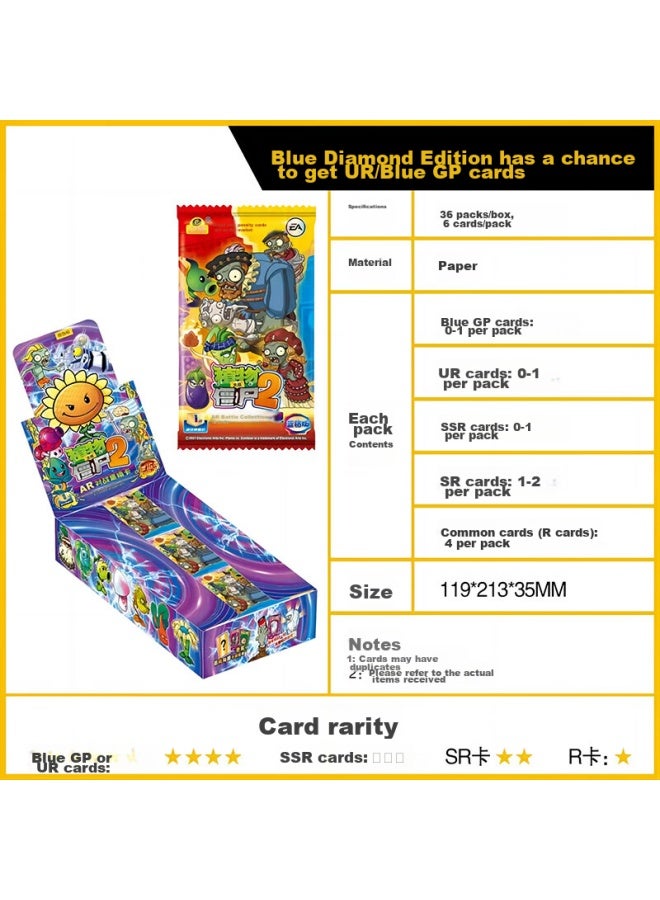 Qiji Plants Vs. Zombies Card Game 2nd Edition Classic Version Ar Battle Cards, Limited Edition Cards, Children's Toy Gift - Image 4