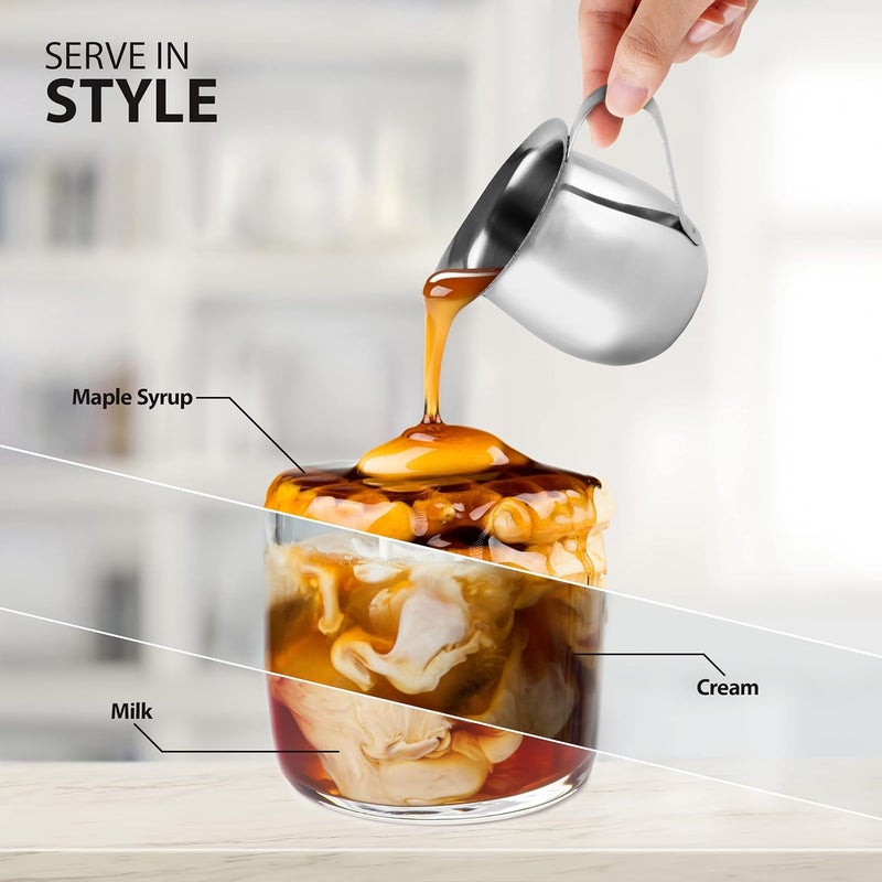 eHomeA2Z Stainless Steel Bell Creamer Espresso Shot Frothing Pitcher Cup Latte Art 2 3 Oz - Image 5