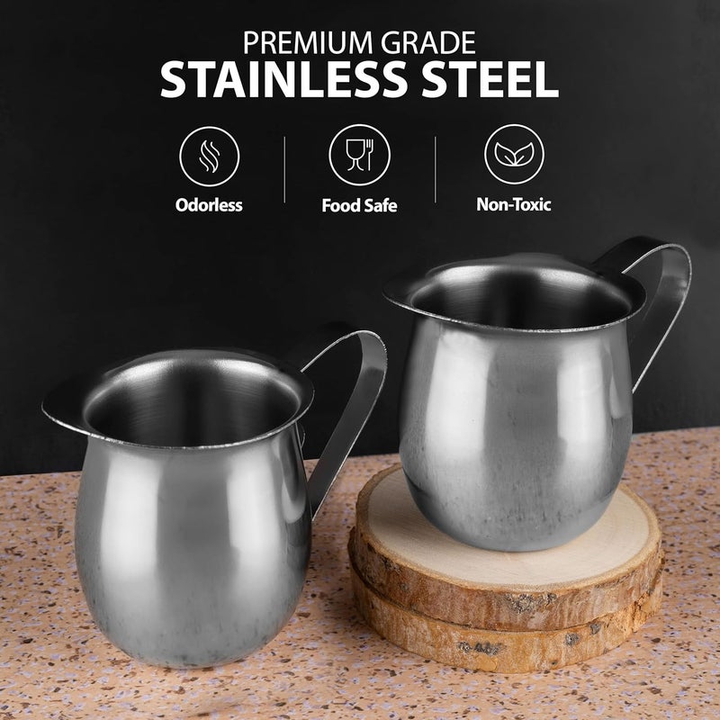 eHomeA2Z Stainless Steel Bell Creamer Espresso Shot Frothing Pitcher Cup Latte Art 2 3 Oz - Image 4