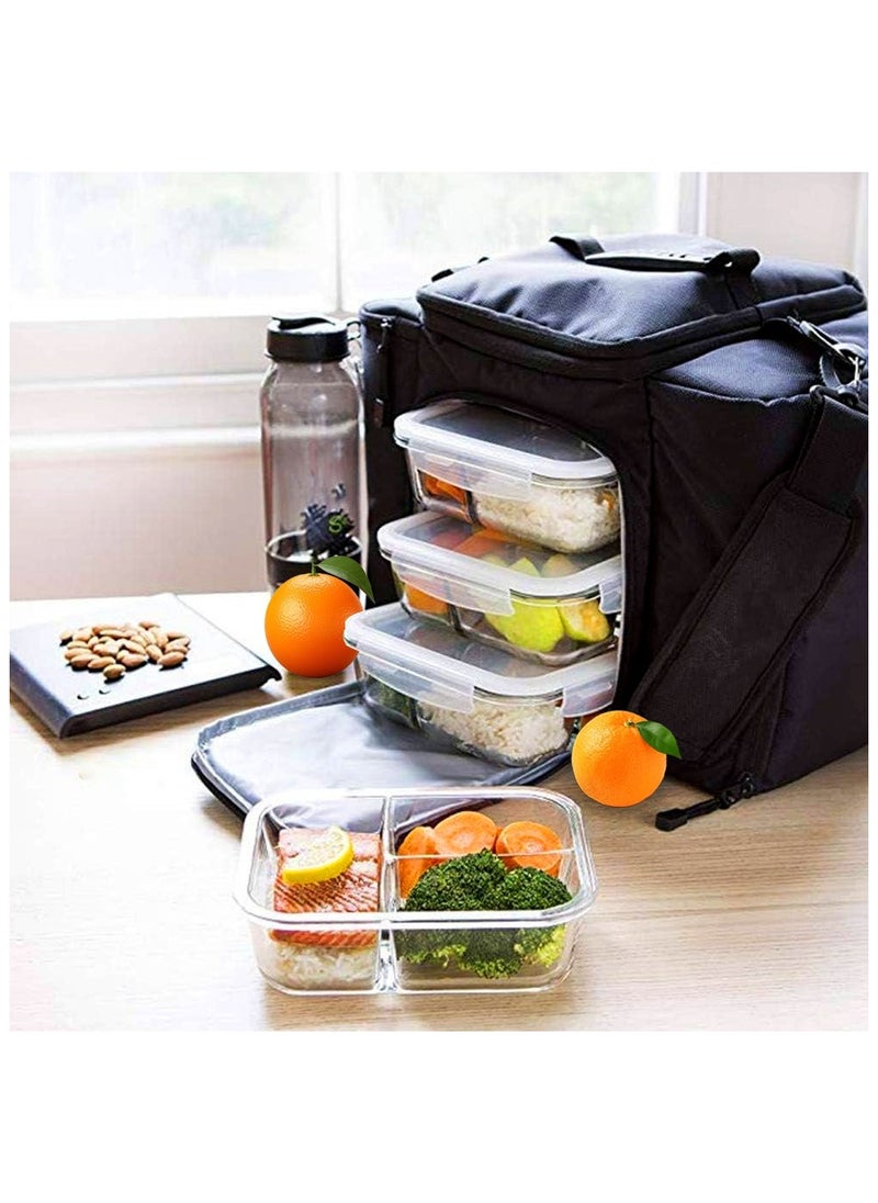 Glass Containers BPA-Free Locking Lids - Food Storage Container 100 Percent Leakproof Glass Lunch Boxes - Freezer Storage Container with Lids Airtight - Glass Food Storage (Set of 5)