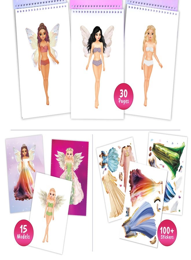 BSCOOL Sticker Dress up Fairies and Angels. Sticker Activity Book for Kids, Learn to Dress up Fairies and Angels with Guide for Kids 5 and up. Girls Fashion Paper Dolls - Image 3