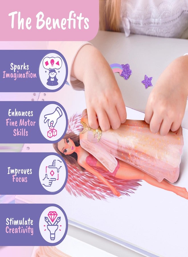 BSCOOL Sticker Dress up Fairies and Angels. Sticker Activity Book for Kids, Learn to Dress up Fairies and Angels with Guide for Kids 5 and up. Girls Fashion Paper Dolls - Image 5