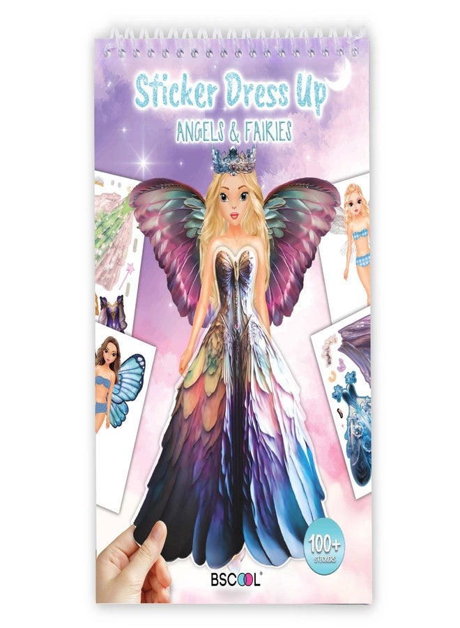 BSCOOL Sticker Dress up Fairies and Angels. Sticker Activity Book for Kids, Learn to Dress up Fairies and Angels with Guide for Kids 5 and up. Girls Fashion Paper Dolls - Image 1