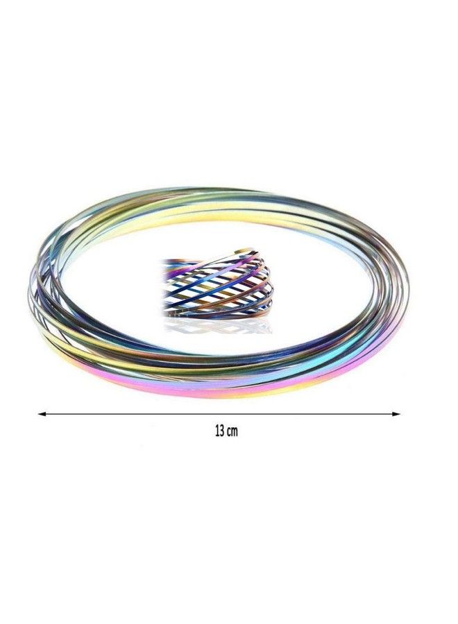 FOBU Flow Ring Arm Magic Spring Arm Flow Rings Sculpture Ring Colored Magic Kinetic Spring Interactive Stress Relief Rings Festival Accessories (Pack Of 6)  - Image 3