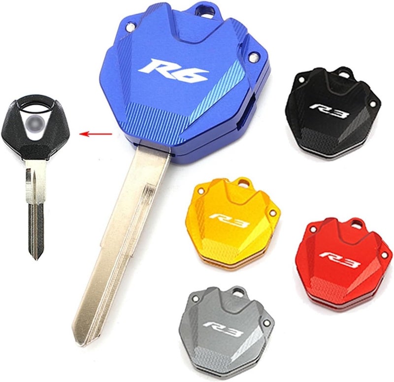 Compatible With Yamaha YZF R3 R6 Yzfr3 Yzfr6 Modified Key Cover Case Shell Protection Keychain Key Chain CNC Aluminum Motorcycle Accessories(R3 Keychain Red) - Image 2