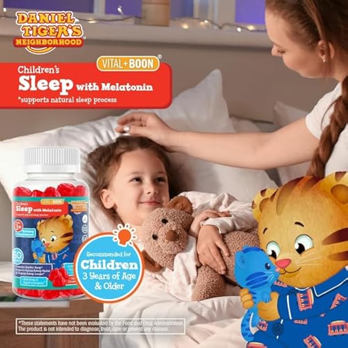 Vital+Boon Daniel Tiger - Kids Melatonin Gummies for Children Ages 3 & Up (60 Count) Sleep Gummies for Kids Supports Natural Sleep Non Habit Forming - Vegan, Non GMO Gluten Free Gummy - Image 5