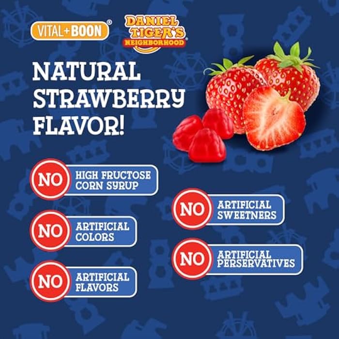 Vital+Boon Daniel Tiger - Kids Melatonin Gummies for Children Ages 3 & Up (60 Count) Sleep Gummies for Kids Supports Natural Sleep Non Habit Forming - Vegan, Non GMO Gluten Free Gummy - Image 4