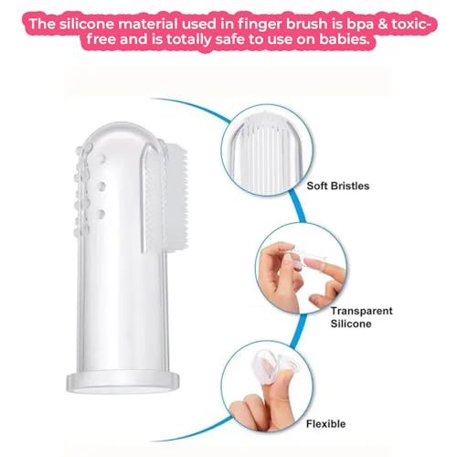 Safe-O-Kid BPA-Free Oral & Feeding Hygiene Set – 1 Baby Tongue Cleaner & 1 Silicone Feeding Bottle Cover (Assorted Colours) - Image 2
