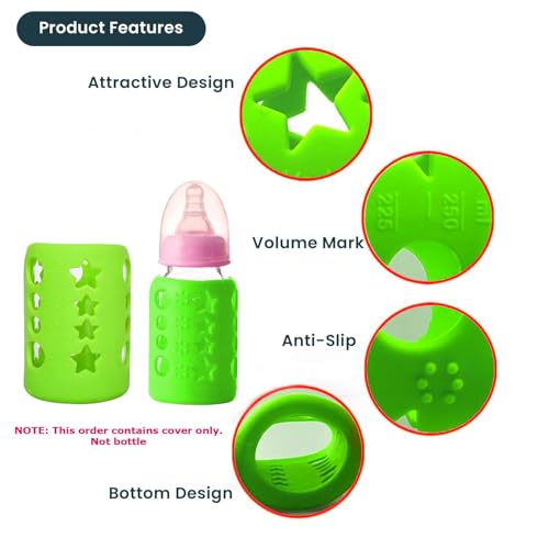 Safe-O-Kid BPA-Free Oral & Feeding Hygiene Set – 1 Baby Tongue Cleaner & 1 Silicone Feeding Bottle Cover (Assorted Colours) - Image 3