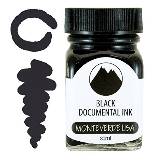 Monteverde USA Documental Permanent Fountain Pen Ink - Black - Archival-Quality Waterproof Writing Ink, 30ml Bottle - Image 3