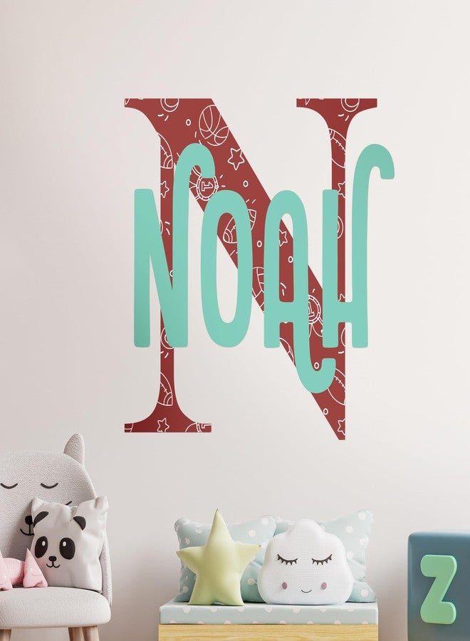 EGD Custom Name & Initial Sports Balls Design Wall Decal I Soccer Baseball Basketball Football Decor I Nursery Wall Stickers I Custom Decal for Boys Bedroom Decor I Size Options (B. Sports) - Image 5