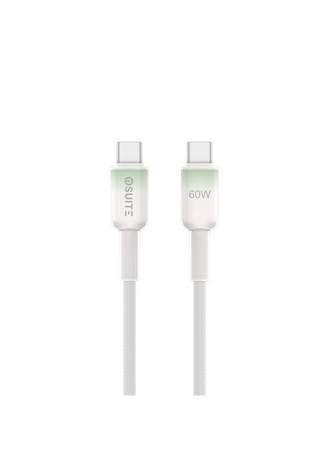 PVC housing (USB-C) TO (USB-C) Gradient Clear Cable - 60W - 1.2M - White - DC23A