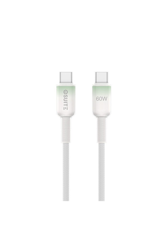 iOsuite PVC housing (USB-C) TO (USB-C) Gradient Clear Cable - 60W - 1.2M - White - DC23A  - Image 1