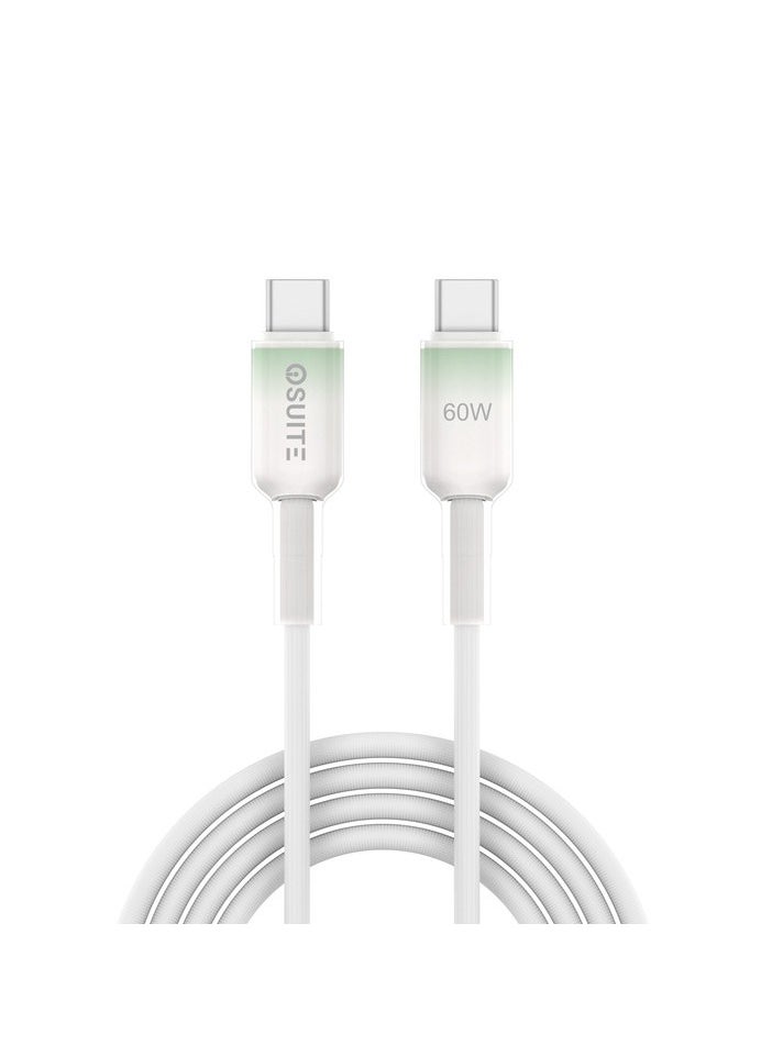 iOsuite PVC housing (USB-C) TO (USB-C) Gradient Clear Cable - 60W - 1.2M - White - DC23A  - Image 2
