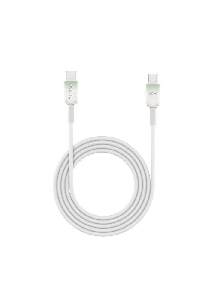 iOsuite PVC housing (USB-C) TO (USB-C) Gradient Clear Cable - 60W - 1.2M - White - DC23A  - Image 4