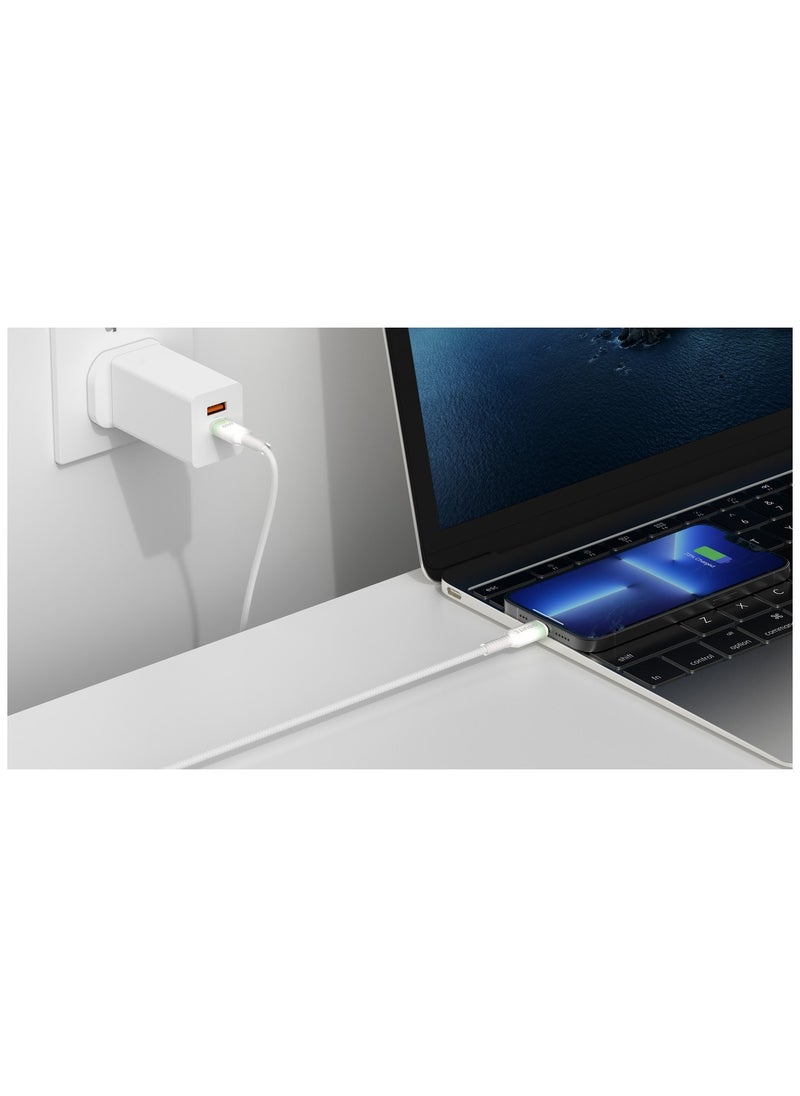 iOsuite PVC housing (USB-C) TO (USB-C) Gradient Clear Cable - 60W - 1.2M - White - DC23A  - Image 5
