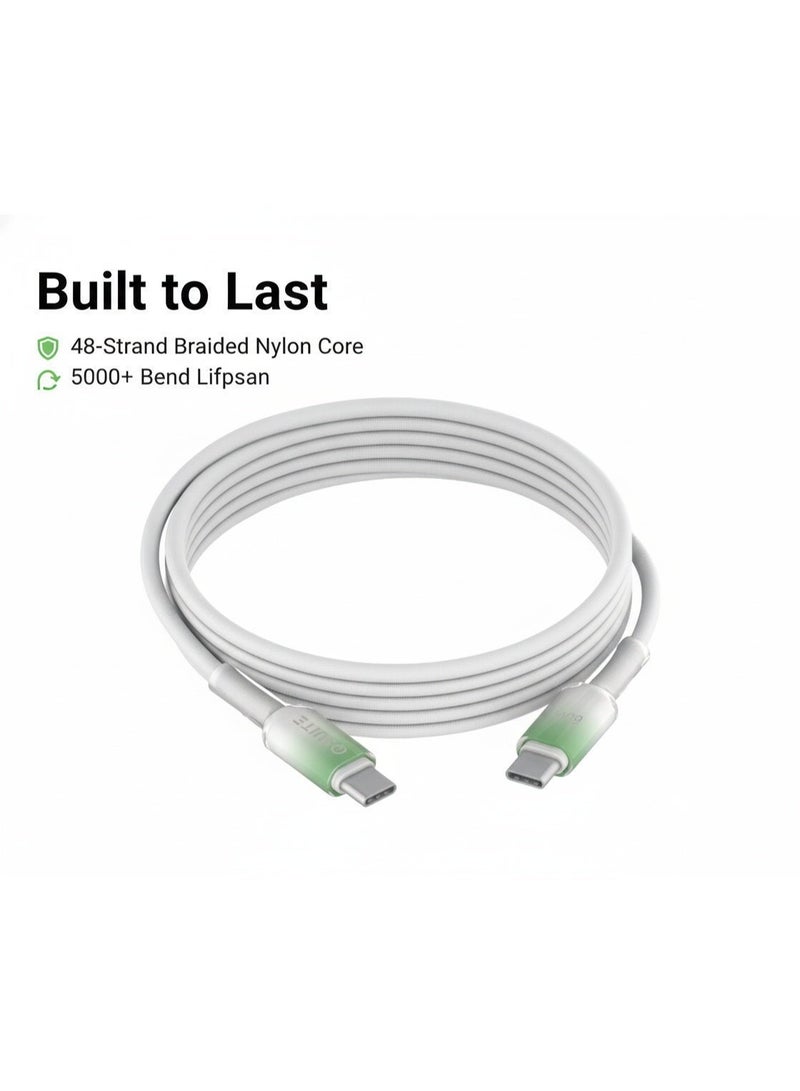 iOsuite USB-C to USB-C Cable 1.2M, 60W Power Delivery PD Fast Charging, Gradient Clear Design, Compatible with iPhone 17 / 16 / 15 Series, iPad, MacBook, Samsung Galaxy & USB-C Devices – Green - Image 4