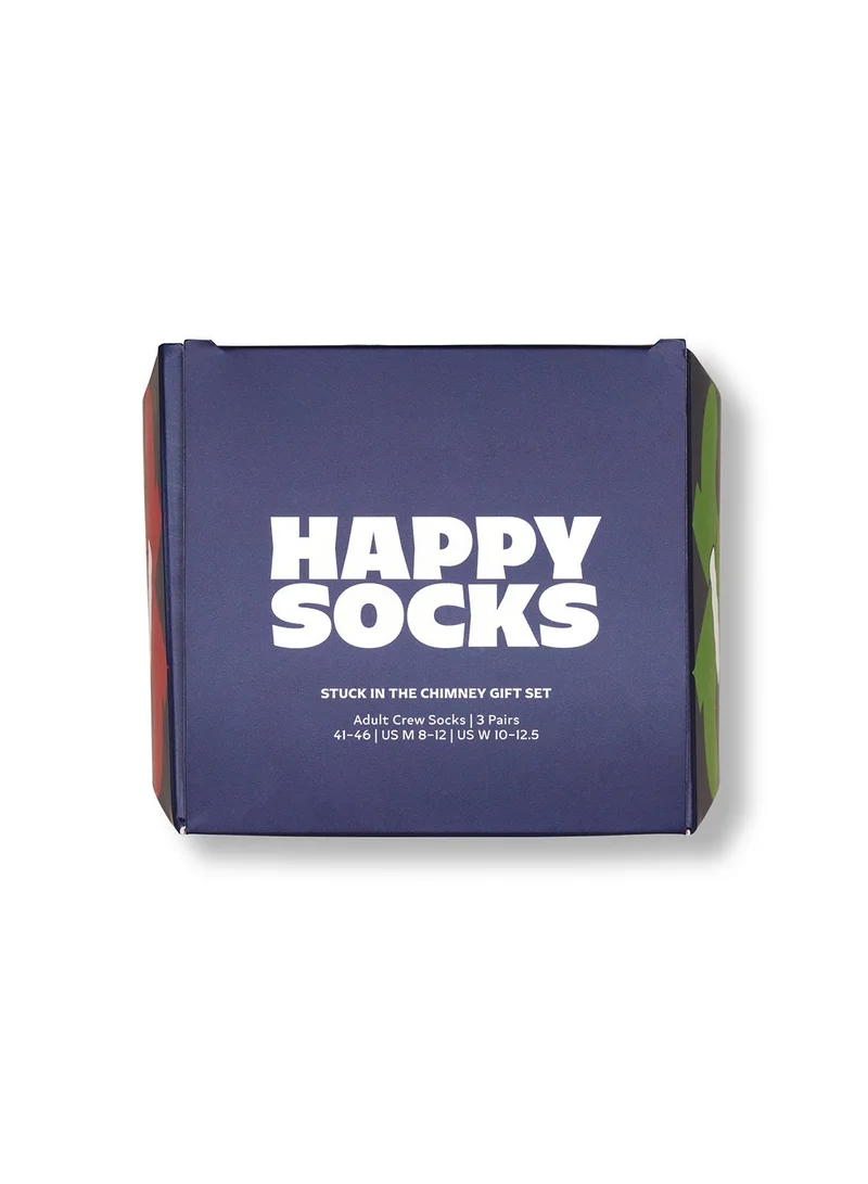 Happy Socks  3-Pack Stuck in the Chimney Socks Gift Set  | Best Price UAE