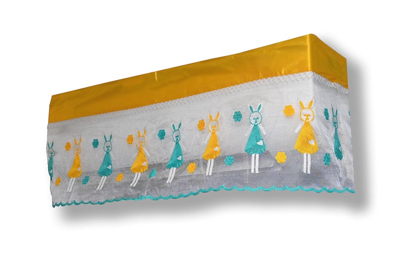 Star Weaves Air Conditioner Cover for 1.5 Ton Split AC ( 110x30x20 CM ) Dust Proof Washable AC Cover for All Season | Open Type Running Mode AC Cover (Yellow Doll), Polyester - Image 4