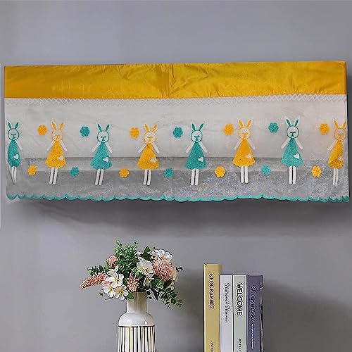 Star Weaves Air Conditioner Cover for 1.5 Ton Split AC ( 110x30x20 CM ) Dust Proof Washable AC Cover for All Season | Open Type Running Mode AC Cover (Yellow Doll), Polyester - Image 1