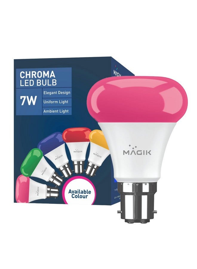 MAGIK Chroma LED Lamp 7W (Pink) B22 bulb | Energy Efficient | Non Dimmable | Upto 4KV Surge Protection - Image 2