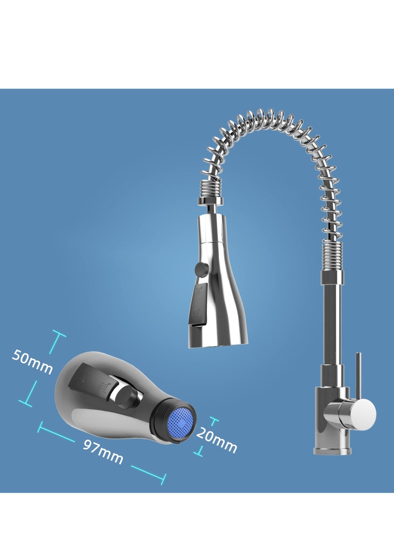 Faucet Spray Head, 360°Swivel Spout FM22 M24 Tap Spray Head Attachment, G1/2 Kitchen Taps 3 Modes Spray Tap Adapter Kitchen Sink Taps - Image 4