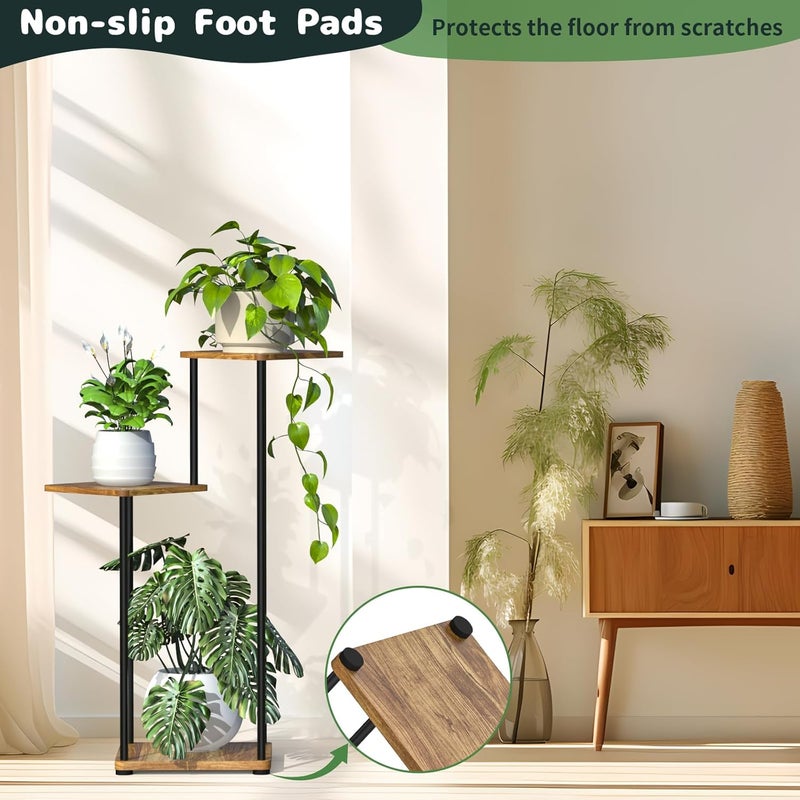 Digtokore Plant Stand Indoor, 3-Tier Tall Plant Stands Plant Shelf Indoor Outdoor Clearance, Corner Display Rack Flower Pot Holder, Metal Flower Shelves for Multiple Plants - Image 5