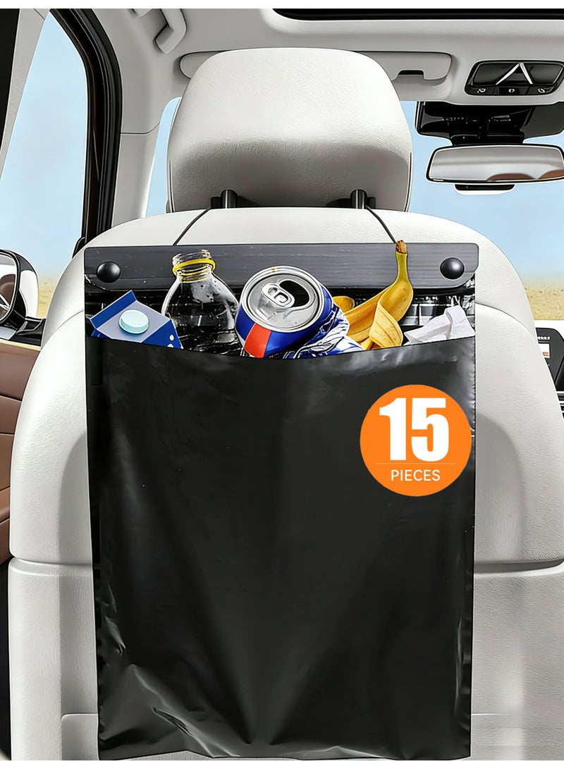أكياس قمامة للسيارة معلقة (مجموعة من 15) - 17.7 × 11.8 بوصة، أكياس قمامة للسيارة ذات سعة كبيرة ومقاومة للتسرب والروائح، حاوية قمامة متعددة الأغراض للسيارات، سعة معلقة، مناسبة لجميع أنواع المركبات - Image 1