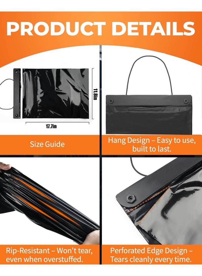 أكياس قمامة للسيارة معلقة (مجموعة من 15) - 17.7 × 11.8 بوصة، أكياس قمامة للسيارة ذات سعة كبيرة ومقاومة للتسرب والروائح، حاوية قمامة متعددة الأغراض للسيارات، سعة معلقة، مناسبة لجميع أنواع المركبات - Image 4
