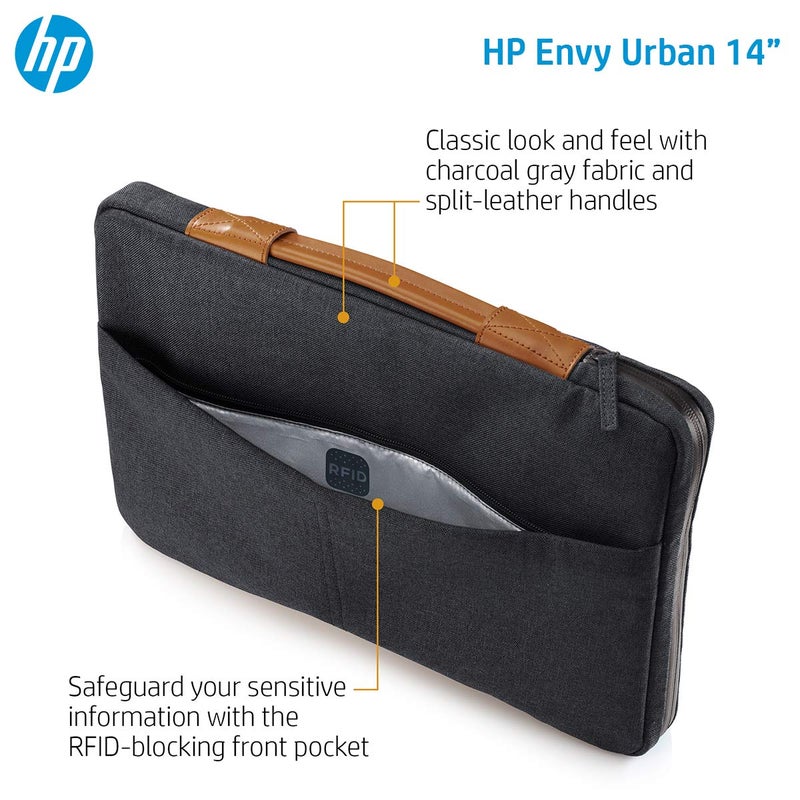 HP Envy Urban 14 Inch Sleeve with RFID Blocking Pocket for Notebooks - Image 3