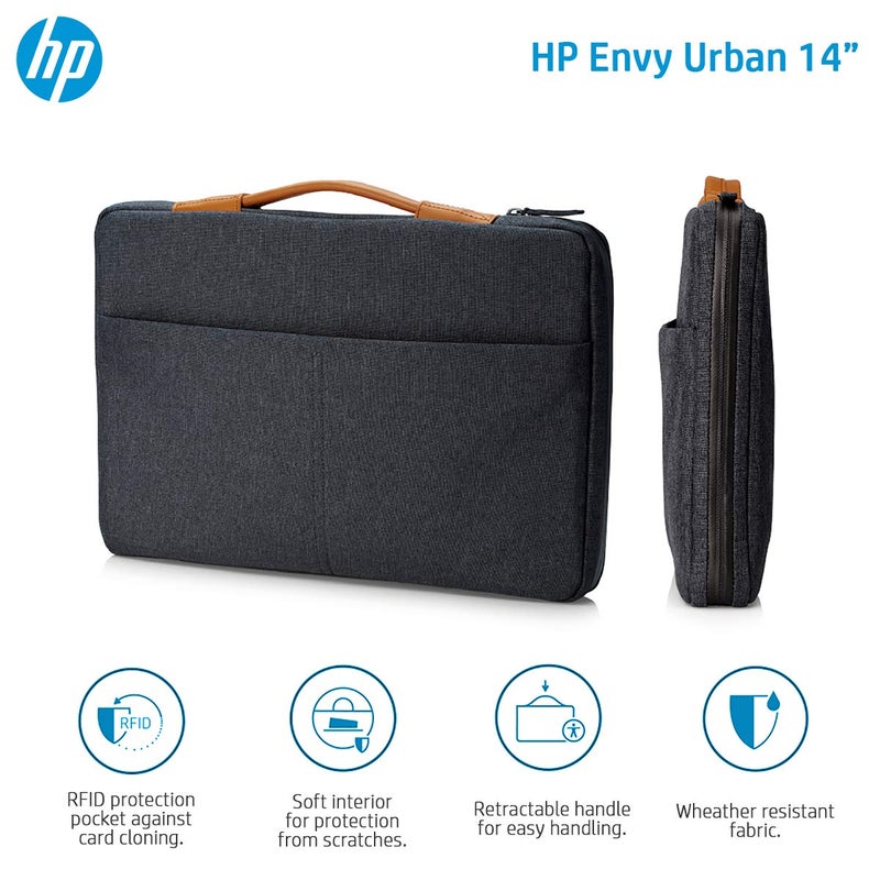 HP Envy Urban 14 Inch Sleeve with RFID Blocking Pocket for Notebooks - Image 2