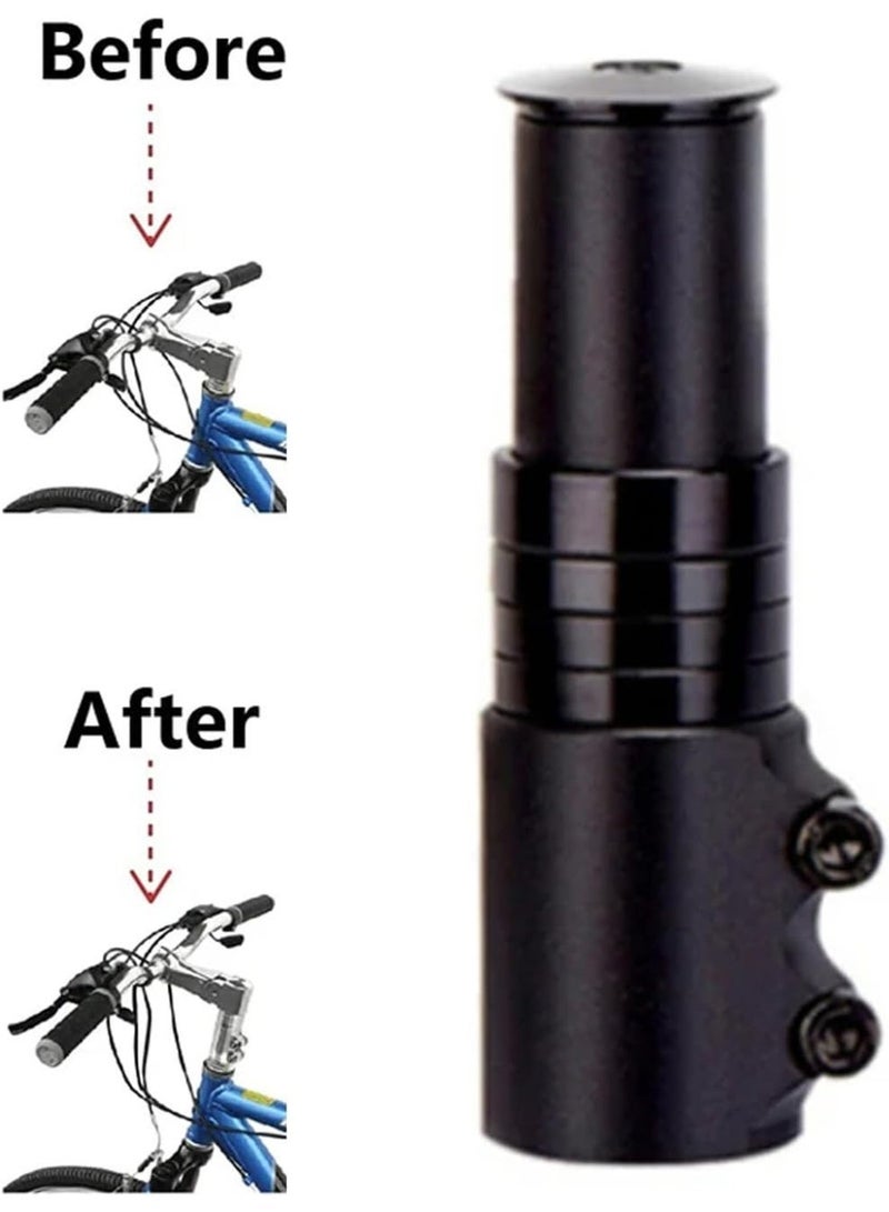 Professional Bike Stem Riser - Aluminum Alloy Handlebar Extender for MTB and Hybrid Bikes (Black) - Image 1
