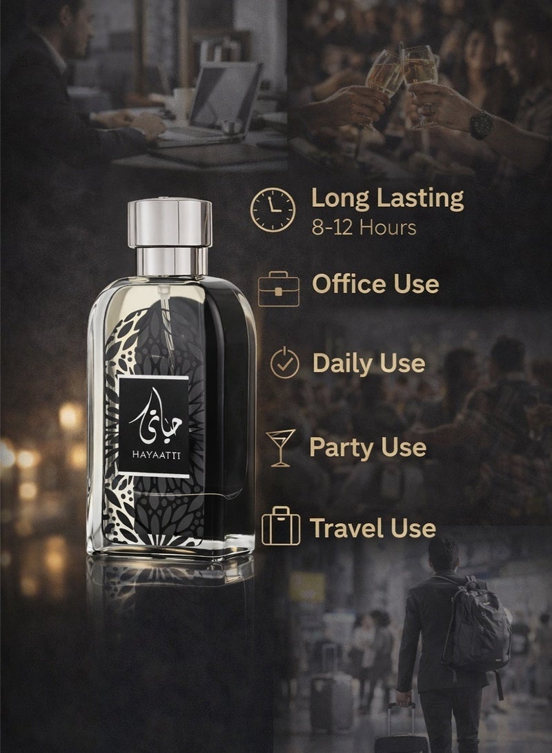 لطافة عطر حياتي الفاخر للرجال | عطر دافئ وحار وحمضيات يدوم طويلًا للرجال بنفحات العود والباتشولي والجلد | ١٠٠ مل - أو دو بارفان - Image 3