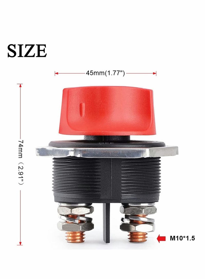 Loquat Car Battery Disconnect Switch,Boat Battery Disconnect Switch, MAX 12-32V DC 300A Cont 450A Waterproof Battery Isolator Kill Switches for Marine Car RV Truck ATV Vehicles and Boat (300A) - Image 3