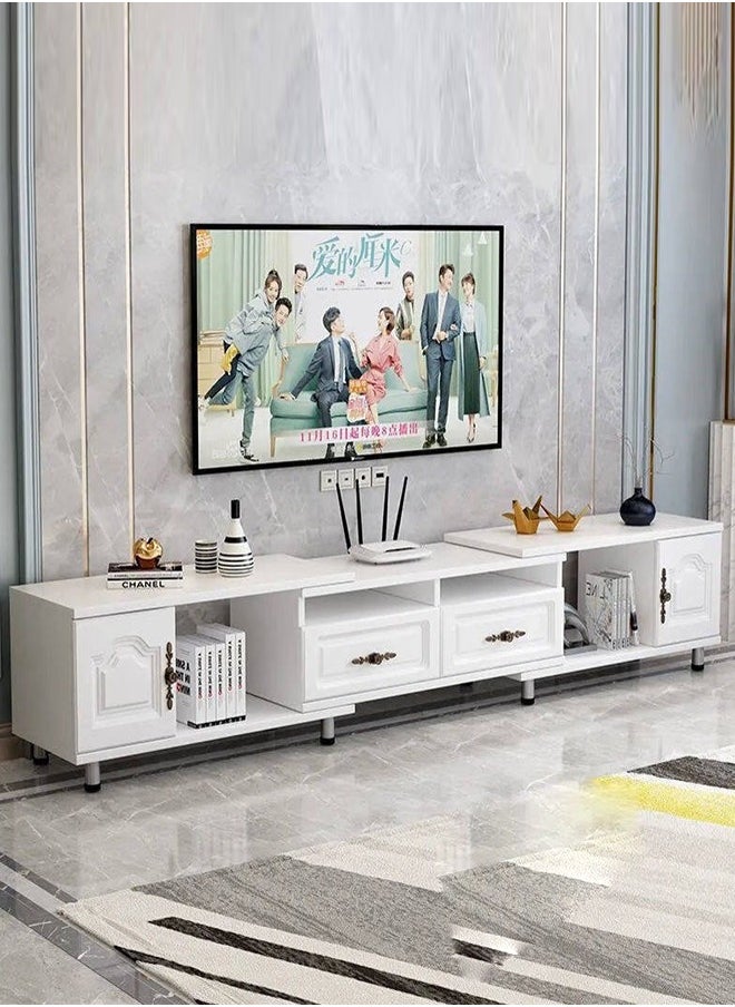 JCB CHIC - Retractable Television Stand, Modern TV Table, Living Room TV Stand with Storage Cabinet, Modern Entertainment Center - Image 1