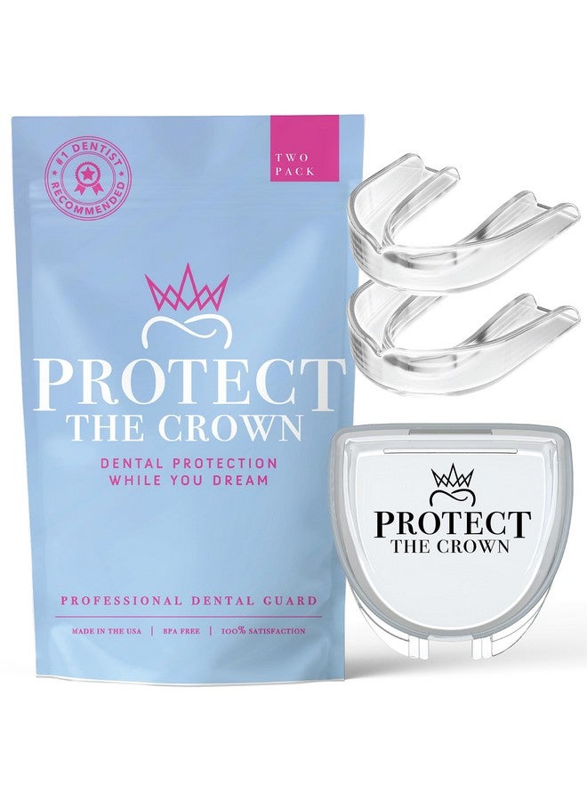 CUSTMBITE Protect The Crown Night Guard 2 Pack - Mouthguard for Teeth Grinding & Clenching, Professional Mouth Guard for Light and Heavy Grinding (Clear) - Image 1