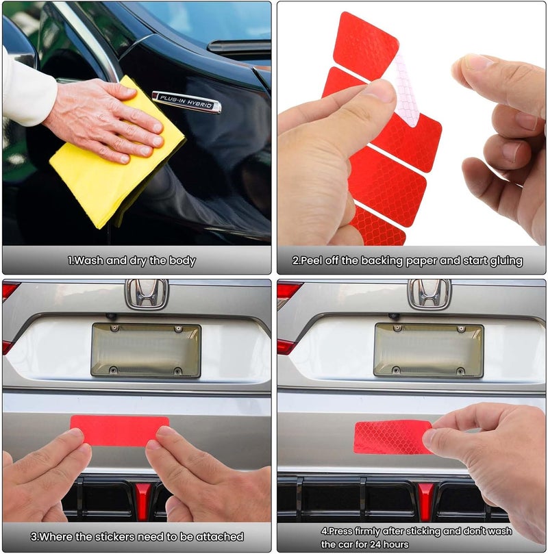 Piriuuo Pack of 60 Reflector Stickers, Reflector Stickers, Safety Warning Tape, Reflective Tape, Self-Adhesive Safety Stickers for Bicycle, Helmets, Pushchairs, Motorcycles, Scooters, Car, 3 Colours - Image 3