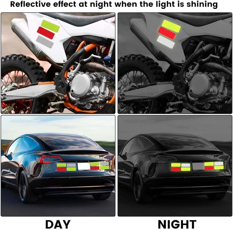 Piriuuo Pack of 60 Reflector Stickers, Reflector Stickers, Safety Warning Tape, Reflective Tape, Self-Adhesive Safety Stickers for Bicycle, Helmets, Pushchairs, Motorcycles, Scooters, Car, 3 Colours - Image 5