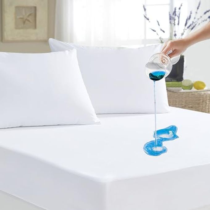 KING SIZE MATTRESS COVER WATERPROOF BREATHABLE MATTRESS PROTECTOR PREMIUM SMOOTH MATTRESS COVER DEEP POCKET FIT UP TO 21 INCHES SOFT WASHABLE BED COVER