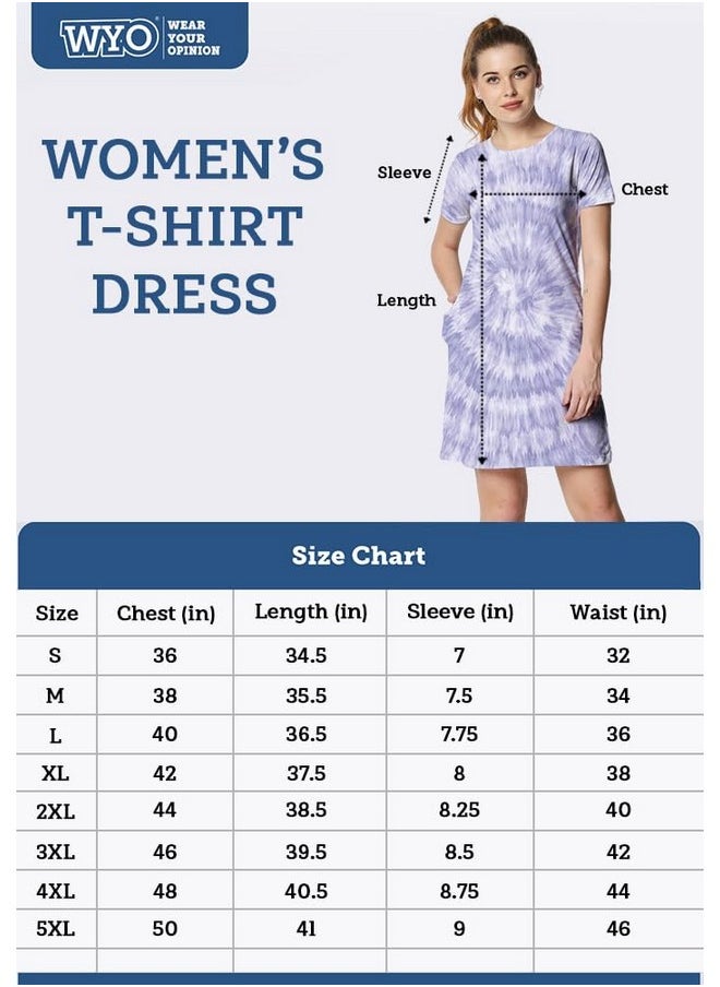 Wear Your Opinion - Wear Your Opinion Women's Plus Size Tie Dye Knee Length T-Shirt Dress(Lilac Td, 3Xl) - Image 1